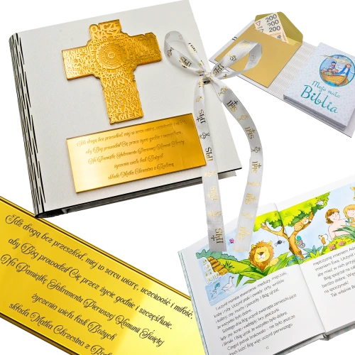 BIBLIA W PUDEŁKU Pamiątka Pierwszej Komunii Świętej PREZENT NA KOMUNIĘ 224strony