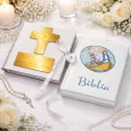 BIBLIA W PUDEŁKU Pamiątka Pierwszej Komunii Świętej PREZENT NA KOMUNIĘ 224strony