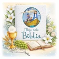 BIBLIA W PUDEŁKU Pamiątka Pierwszej Komunii Świętej PREZENT NA KOMUNIĘ 224strony