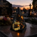 Znicz Lustrzany Lampion Solarny 3D Nadruk UV na Dzień Matki Elegancki