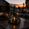 Znicz Lustrzany Lampion Solarny 3D Nadruk UV na Dzień Dziadka