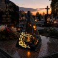 Znicz Lustrzany Lampion Solarny 3D Nadruk UV na Dzień Dziadka