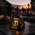Znicz Lustrzany Lampion Solarny 3D Nadruk UV na Dzień Dziadka
