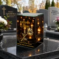 Znicz Lustrzany Lampion Solarny 3D Nadruk UV na Dzień Matki Elegancki