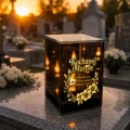 Znicz Lustrzany Lampion Solarny 3D Nadruk UV na Dzień Matki Elegancki