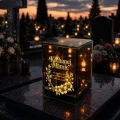 Znicz Lustrzany Lampion Solarny 3D Nadruk UV na Dzień Matki Elegancki