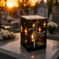 Znicz Lustrzany Lampion Solarny 3D Nadruk UV na Dzień Matki Elegancki