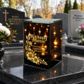Znicz Lustrzany Lampion Solarny 3D Nadruk UV na Dzień Matki Elegancki