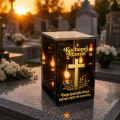 Znicz Lustrzany Lampion Solarny 3D Nadruk UV na Dzień Matki Elegancki