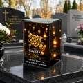 Znicz Lustrzany Lampion Solarny 3D Nadruk UV na Dzień Matki Elegancki