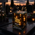 Znicz Lustrzany Lampion Solarny 3D Nadruk UV na Dzień Matki Elegancki