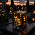 Znicz na Dzień Dziadka Lampion LED Lustrzany Nadruk UV Elegancki 3D