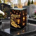 Znicz na Dzień Dziadka Lampion LED Lustrzany Nadruk UV Elegancki 3D