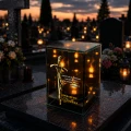 Znicz na Dzień Dziadka Lampion LED Lustrzany Nadruk UV Elegancki 3D