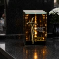 Znicz na Dzień Dziadka Lampion LED Lustrzany Nadruk UV Elegancki 3D