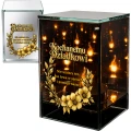 Znicz na Dzień Dziadka Lampion LED Lustrzany Nadruk UV Elegancki 3D