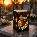 Znicz na Dzień Dziadka Lampion LED Lustrzany Nadruk UV Elegancki 3D