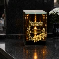 Znicz na Dzień Dziadka Lampion LED Lustrzany Nadruk UV Elegancki 3D