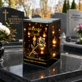 Znicz na Dzień Dziadka Lampion LED Lustrzany Nadruk UV Elegancki 3D