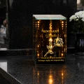Znicz na Dzień Dziadka Lampion LED Lustrzany Nadruk UV Elegancki 3D
