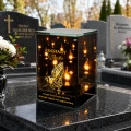 Znicz na Dzień Dziadka Lampion LED Lustrzany Nadruk UV Elegancki 3D