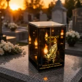 Znicz na Dzień Dziadka Lampion LED Lustrzany Nadruk UV Elegancki 3D