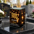 Znicz na Dzień BABCI Lampion LED Lustrzany Nadruk UV Elegancki 3D