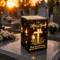 Znicz na Dzień BABCI Lampion LED Lustrzany Nadruk UV Elegancki 3D