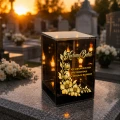 Znicz na Dzień BABCI Lampion LED Lustrzany Nadruk UV Elegancki 3D
