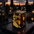 Znicz na Dzień BABCI Lampion LED Lustrzany Nadruk UV Elegancki 3D