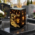 Znicz na Dzień BABCI Lampion LED Lustrzany Nadruk UV Elegancki 3D