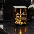 Znicz na Dzień BABCI Lampion LED Lustrzany Nadruk UV Elegancki 3D