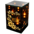 Znicz na Dzień BABCI Lampion LED Lustrzany Nadruk UV Elegancki 3D