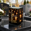 Znicz na Dzień BABCI Lampion LED Lustrzany Nadruk UV Elegancki 3D