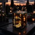 Znicz na Dzień BABCI Lampion LED Lustrzany Nadruk UV Elegancki 3D