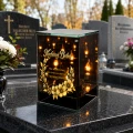 Znicz na Dzień BABCI Lampion LED Lustrzany Nadruk UV Elegancki 3D
