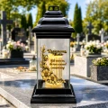 ZNICZ SZKLANY KAPLICZKA NOWOCZESNY ZNICZE Z DEDYKACJĄ KOCHANEMU TACIE TATY