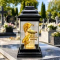 ZNICZ SZKLANY KAPLICZKA NOWOCZESNY ZNICZE Z DEDYKACJĄ KOCHANEMU TACIE TATY