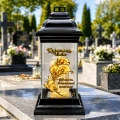 ZNICZ SZKLANY KAPLICZKA NOWOCZESNY ZNICZE Z DEDYKACJĄ KOCHANEMU TACIE TATY