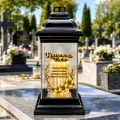 ZNICZ SZKLANY KAPLICZKA NOWOCZESNY ZNICZE Z DEDYKACJĄ KOCHANEMU TACIE TATY