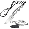 Nóż turystyczny survivalowy  12 cm na łańcuszku z etui survival