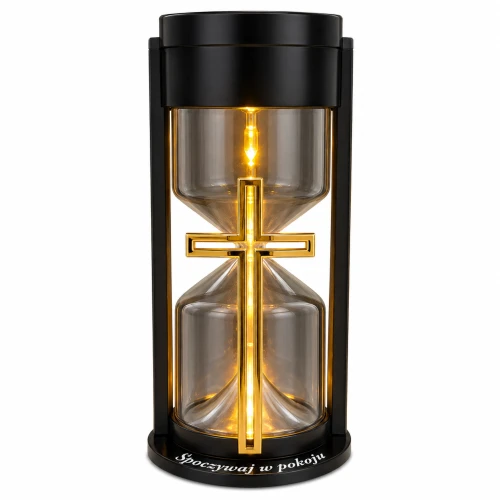GRA-068-Z-PUSTY Znicz solarny LED lampion klepsydra złoty krzyż czarny na grób premium s (1).png