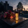 GRA-068-Z-PUSTY Znicz solarny LED lampion klepsydra złoty krzyż czarny na grób premium s (16).png