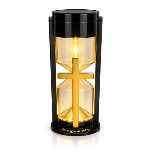 premium  Znicz solarny LED klepsydra złoty krzyż czarny połysk x GRA-068-Z-PELNY (12).png