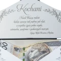 Pudełko na pieniądze prezent PAMIĄTKA ŚLUB WESELE KOPERTA PERSONALIZACJA