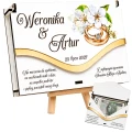 Pudełko na pieniądze Ślub personalizowane prezent Młoda Para z nadrukiem UV