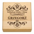 KAMIENIE DO WHISKY KAMIENNE KOSTKI GRANIT w drewnianym pudełku z grawerem