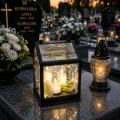 ZNICZ Kapliczka LAMPKA nagrobna OZDOBA NA GRÓB led LAMPION DLA MAMY