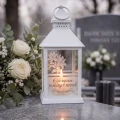 ZNICZ Kapliczka LAMPKA nagrobna  OZDOBA NA GRÓB led BIAŁY LAMPION