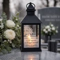 ZNICZ Kapliczka LAMPKA nagrobna  OZDOBA NA GRÓB led CZARNY LAMPION